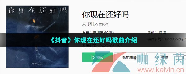 《抖音》你现在还好吗歌曲介绍
