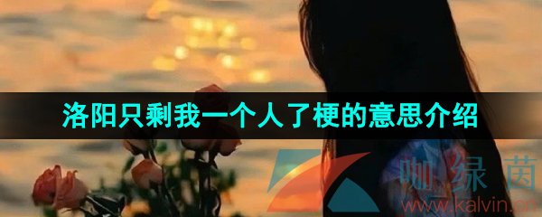 《抖音》洛阳只剩我一个人了梗的意思介绍